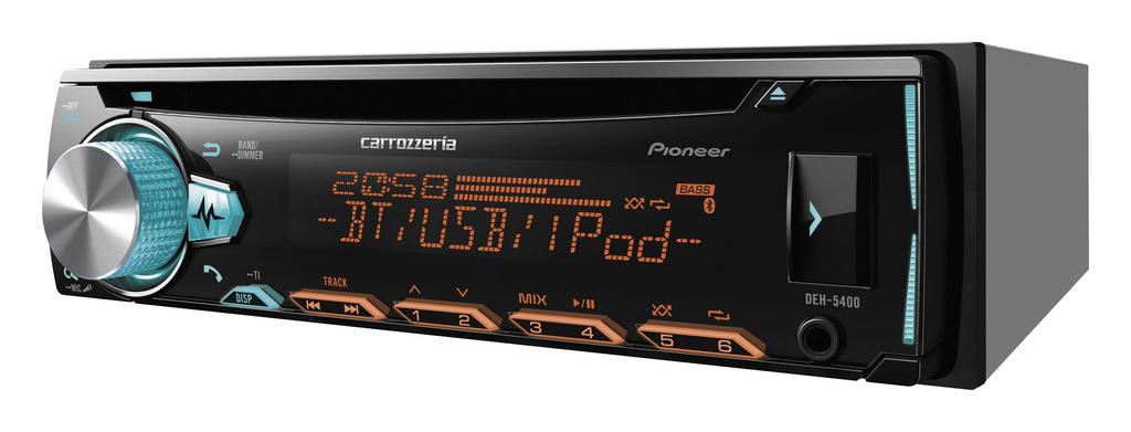 Pioneer Audio 1D CD Bluetooth USB iPod iPhone AUX DSP Carrozzeria DEH-5400