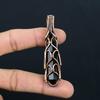 Beautiful Natural Black Tourmaline Gemstone Handmade Pure Copper Wire Wrap Jewelry Pendant