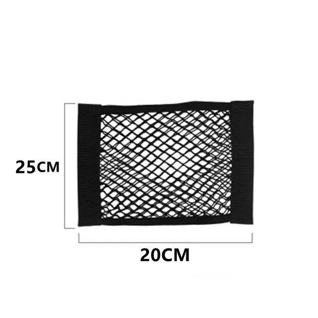 Задняя сетка автомобиля, эластичная клетка сиденья, автоорганайзер, сумка на спинку сиденья, волшебная наклейка, универсальная сумка для хранения, карман