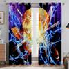 Japanese Anime Print Curtains for Kids Room, Bedroom, Living Room, Kitchen Decorative Curtains, Home Decoration, 2 PCs