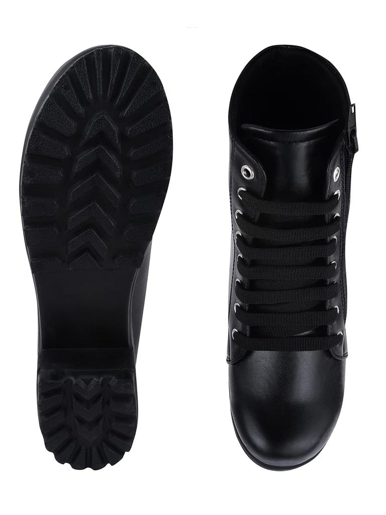 Shoetopia Женские короткие ботильоны на массивном каблуке с нескользящей подошвой, удобные модные ботильоны на щиколотку | Мягкая амортизирующая подошва | Для повседневной носки, вечеринок и зимы