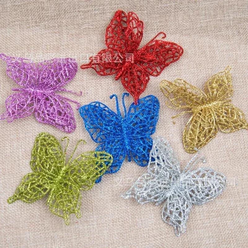 1 Pcs New Hollow Butterfly Christmas Ornaments Xmas Tree Hanging Decor Wedding Party Handicraft Home Festival Decoration