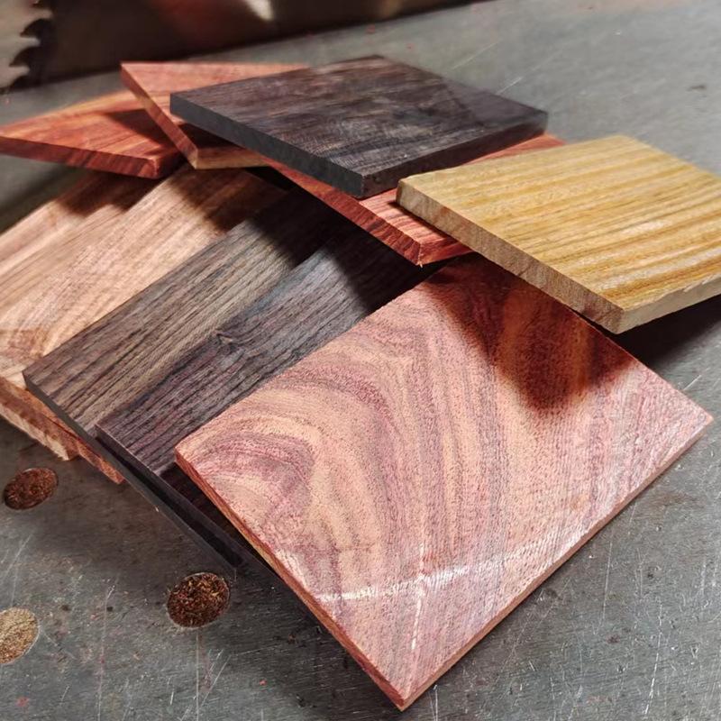 Rosewood Thin Sheet Blank Bookmark Material, Ebony Cocobolo Red Sandal Wood Slices Various Sizes for Sanding Polishing DIY