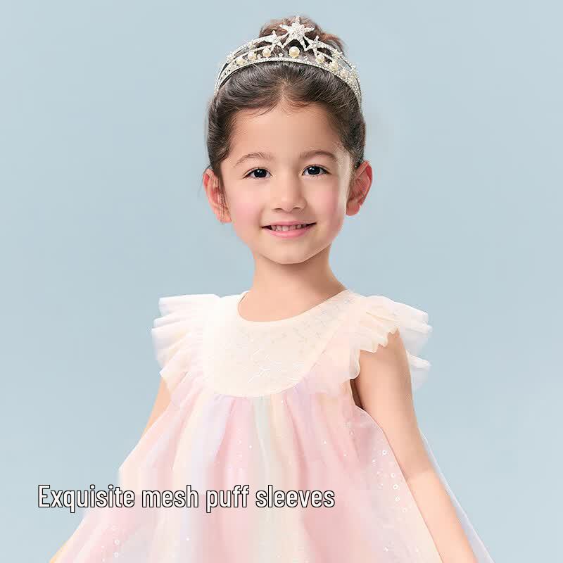 Balabala balaOne Girls' 2026 Summer Gradient Mesh Princess Dress