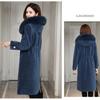 Warm and Fashionable Women's Hooded Sheepskin Fleece Coat with  Fur Collar