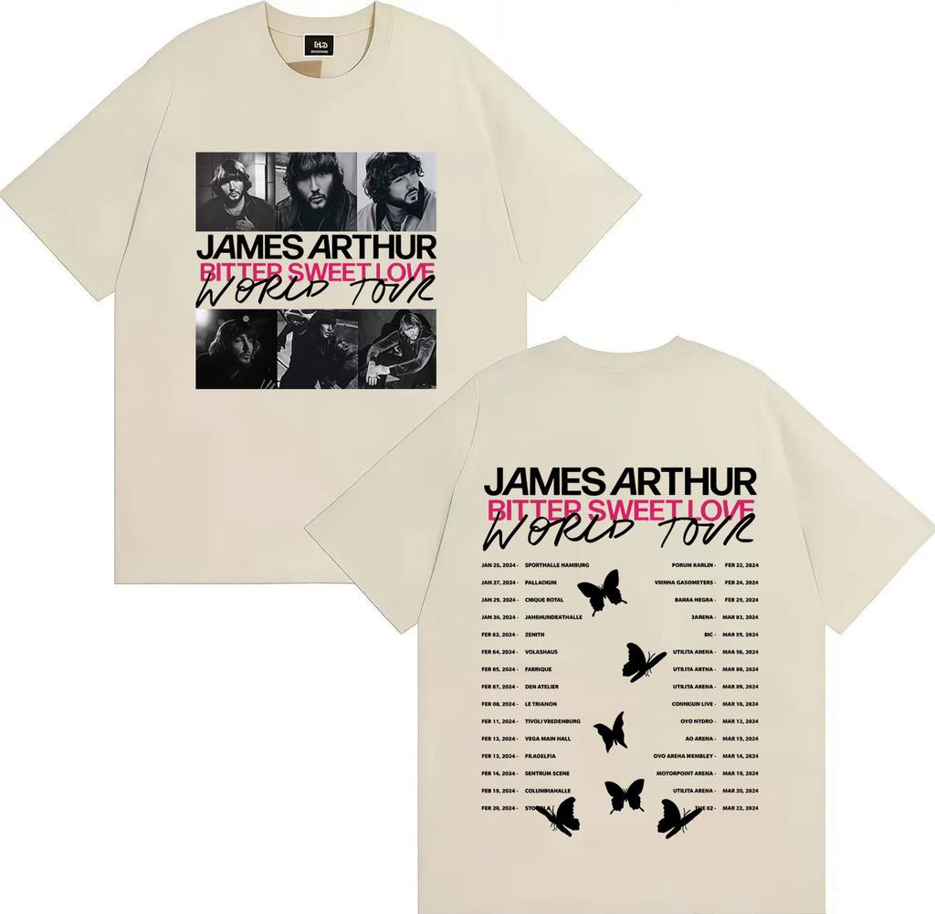 James Arthur Bitter Sweet Love Album Tour Aesthetic Casual Short Sleeve Tee Hip Hop Oversized Tshirt Unisex Women Clothes Fans Gift