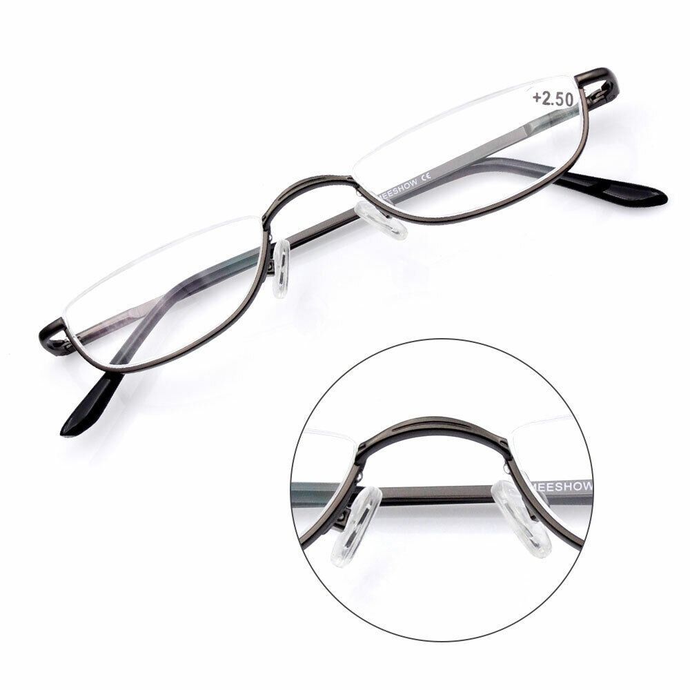 New Fashion Spring Hinge Ultra Light Resin Half Frame Half Moon Reading Glasses Reading Glasses Eyeglasses +1.00~+4.0 Diopter