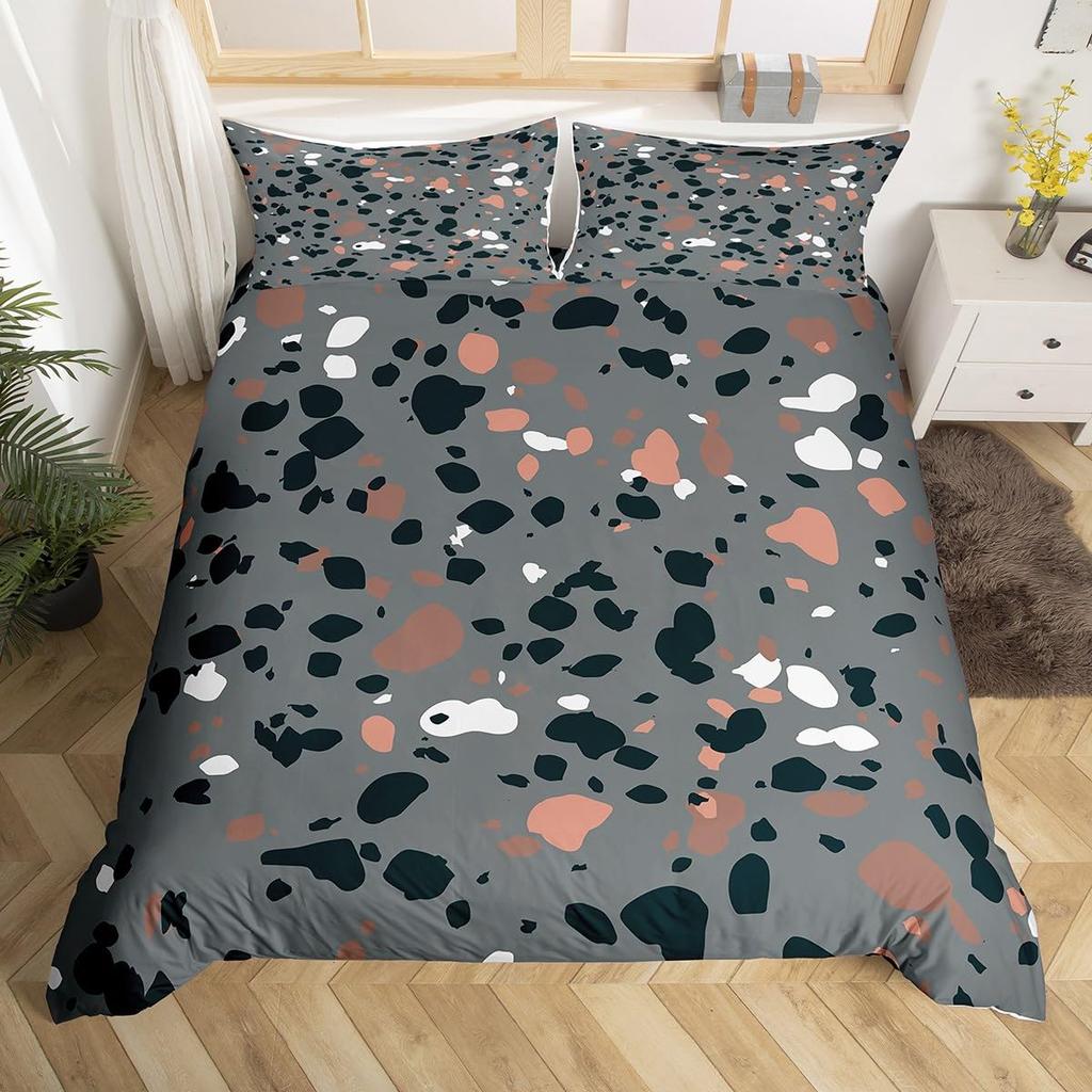 Colorful Modern Marbling Art Duvet Cover for Girls Women Girly Marble Bedding Set Rainbow Quilt Cover Watercolor Comforter Cover