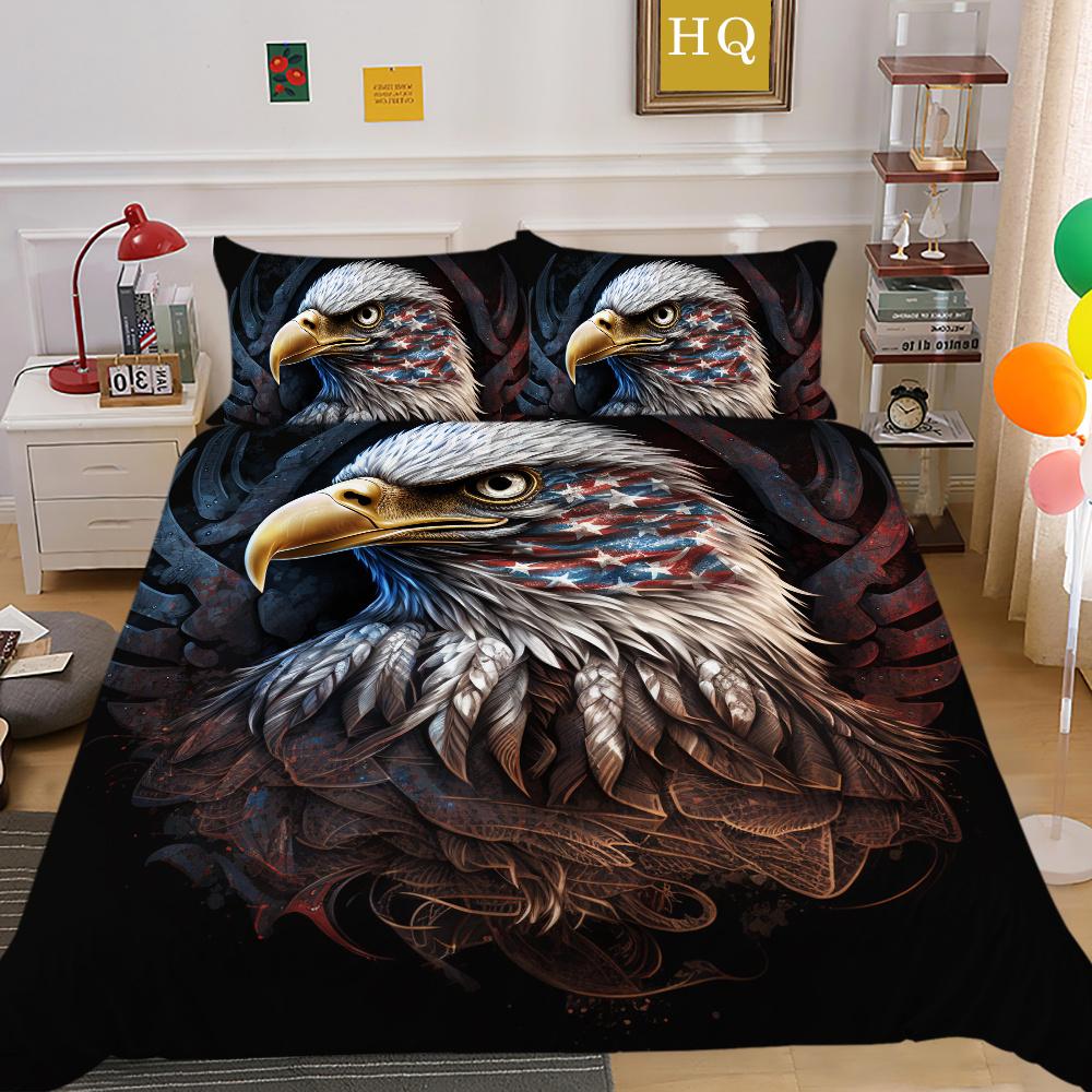 3D Printing Duvet Covers Eagle Bedding Cover King Size Home Bedding Superior Microfiber Bedroom Decor