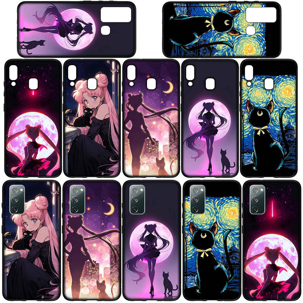 Чехол для iPhone 15 14 Xiaomi Redmi Note 13 12 11 Pro Max X 8 7 9 XR Samsung Galaxy S24 S23 A05 OPPO A15 Huawei аниме-чехол для телефона Sailor Cartoon Moon