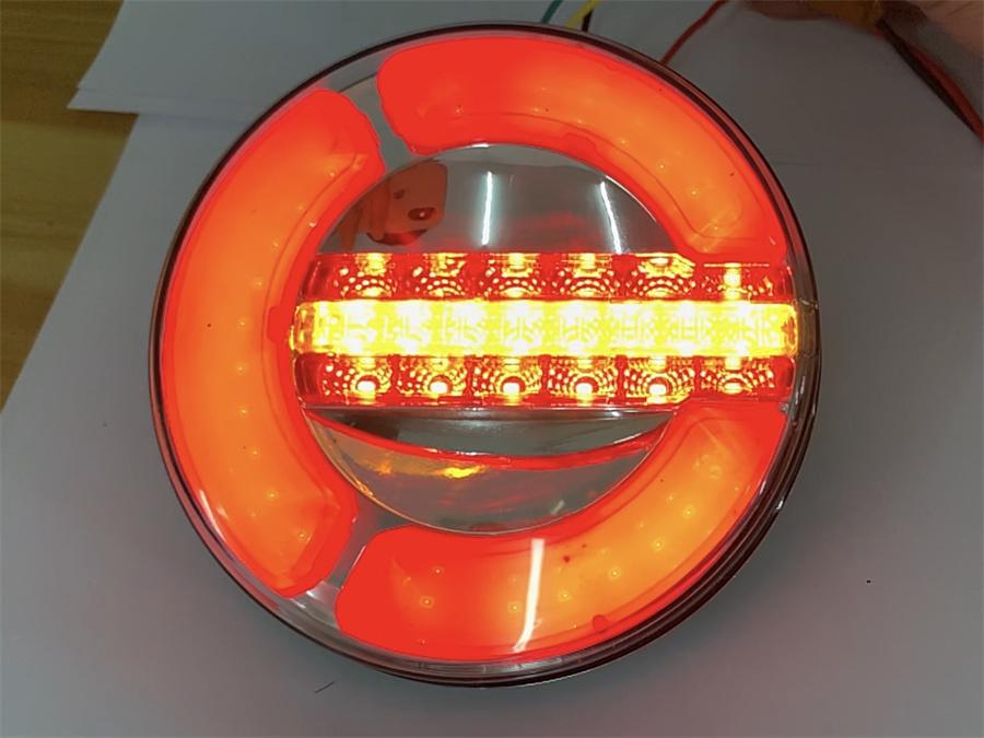 Новый круглый задний красный стоп-сигнал и желтый динамический бегущий указатель поворота светодиодный фонарь 12-24 В водонепроницаемый