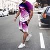 Mens Fashion Tracksuit Set Shorts Summer Men 2 Piece Outfit Suit Casual Short Sleeve Men Clothing Oversized Tshirt Jogging Set