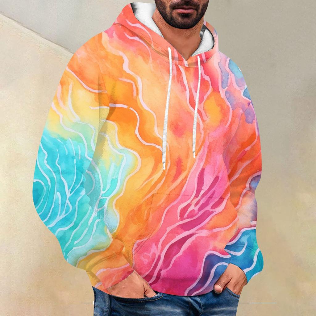 Men's Loose Printed Hooded Sweatshirt Men's Casual Fashion Sports Sweatshirt