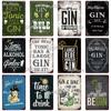 [MyPlate] GIN Plaque Metal Vintage Bar Furniture Plates Panels Tin Sign Tiki Bar Sign Man Cave Decorn Personalized Plate