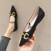 Остроносая металлическая пряжка в виде лошади, два способа носки, обувь с неглубоким вырезом и плоской подошвой, женская обувь, удобная, повседневная, универсальная, для носки и комфорта