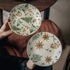 7-дюймовая Салатная Тарелка в Винтажном Стиле Церемониальная Керамическая Посуда Домашний Ресторан Десертная Тарелка Кухонная Тарелка Домашний Декор Подарок