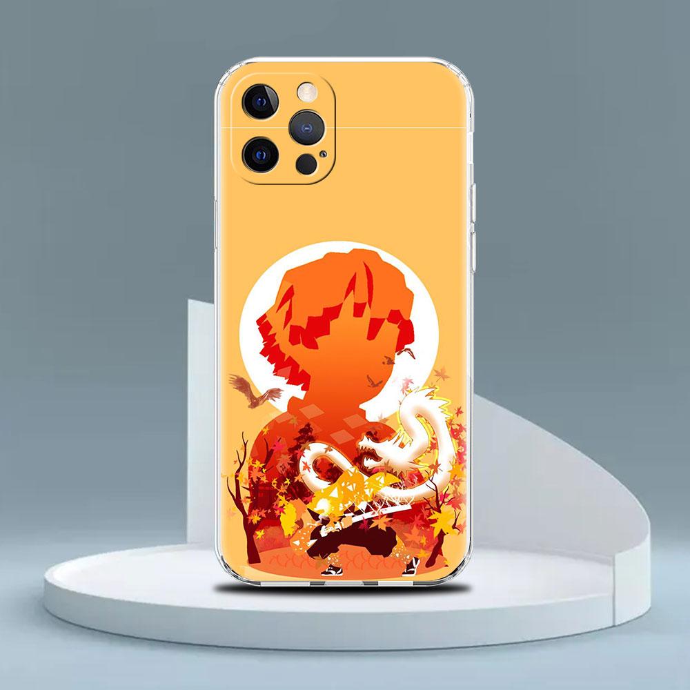 Прозрачный чехол для Apple iPhone 14 13 11 12 Pro 7 8 Plus XR X XS Max 6 6S 14Pro, силиконовый чехол для телефона Demon Slayer Anime
