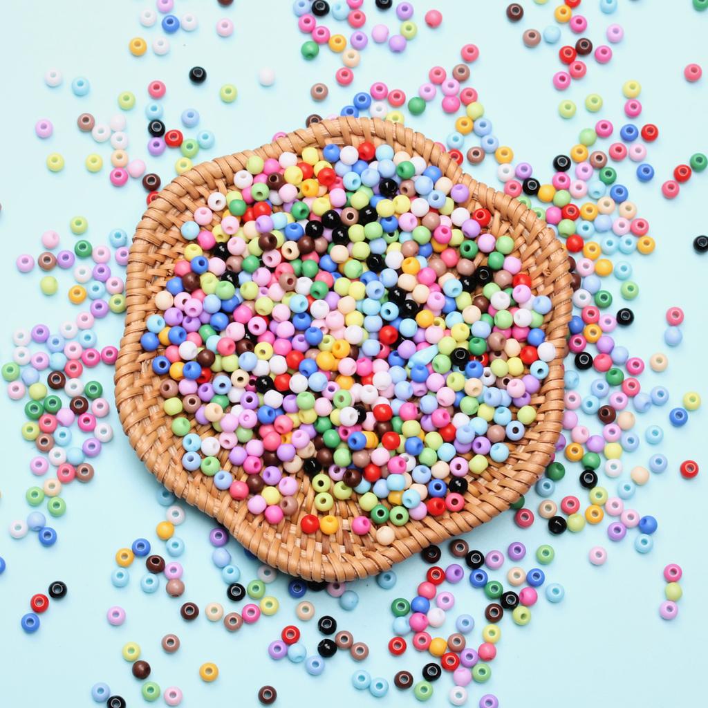 Hanmade Findings DIY Fashion Jewelry Accessories Acrylic Beads Loose Beads 4mm 1000PCS