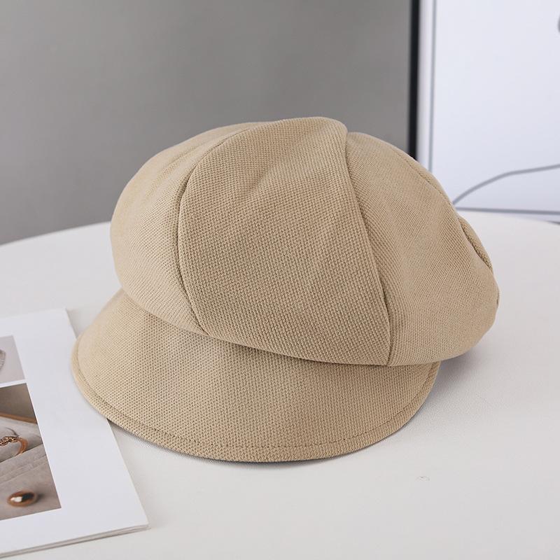 Octagonal hat children autumn and winter versatile fashion solid color bucket hat new face small simple painter newsboy hat tide