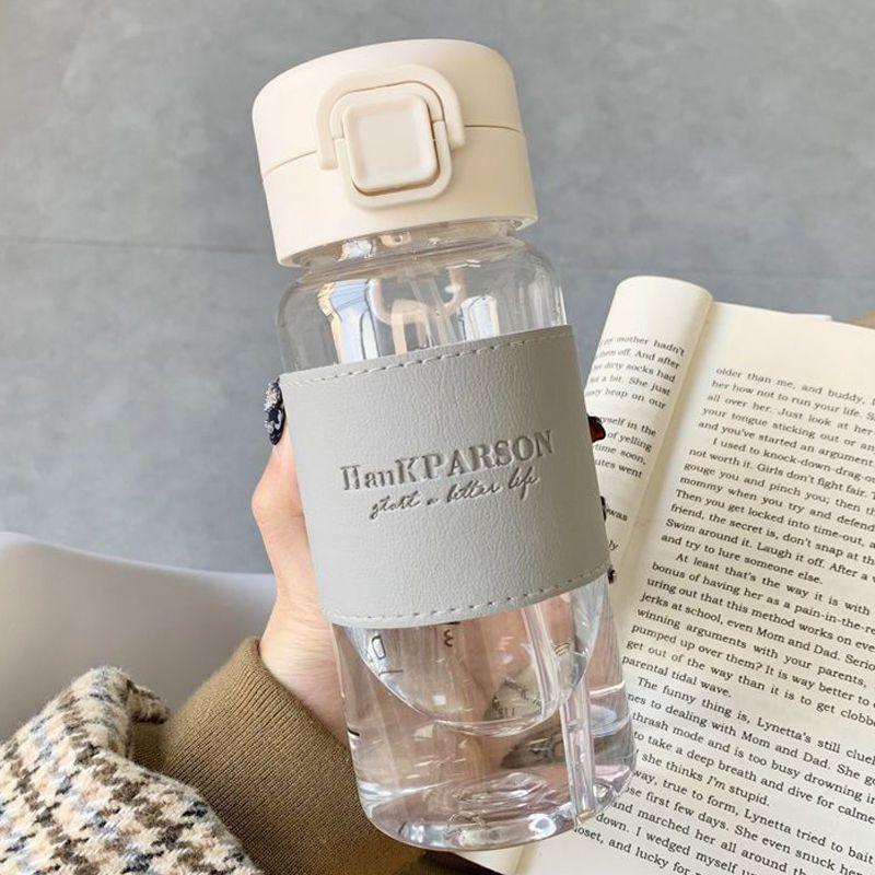 500 мл креативная бутылка для воды с трубочкой портативная пластиковая всплывающая крышка стакан для воды для школьников герметичная симпатичная бутылка для питья