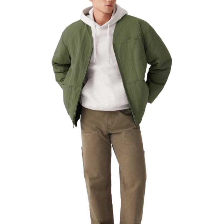 Куртка Levis Loose из искусственной овчины, двусторонняя, с длинным рукавом, мужская, куртки, зеленый, 002PX-0001