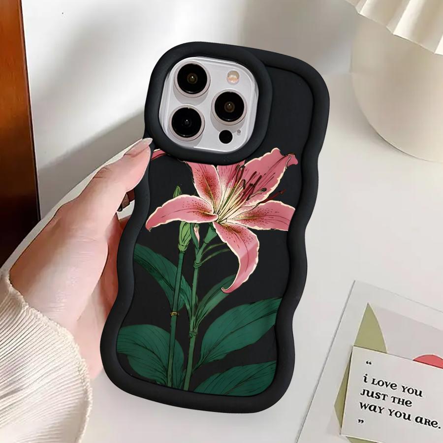 Мягкий чехол для телефона для iPhone 16 Pro Max 13 12 XR 11 14 8 15 Plus 17 Air Простой цветочный