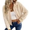 TikTok Winter Lamb Fleece Jacket Women Long Sleeve Open Front Cardigan Casual Coat