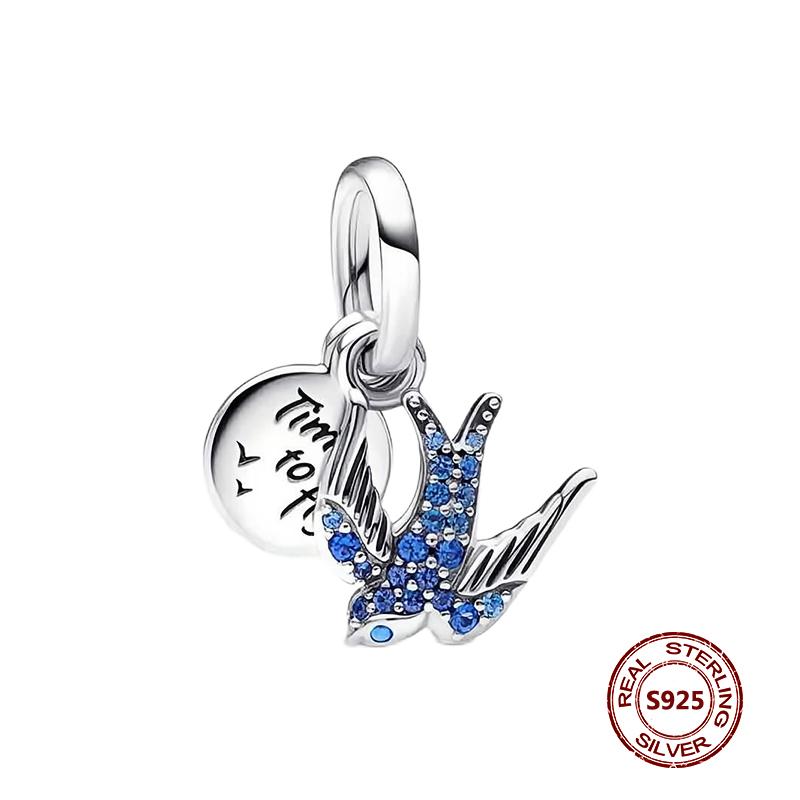 Подвески-хамелеоны, подходят модные оригинальные браслеты, серебро 925 пробы, циркон, осьминог, черепаха, бусина, бабочка, светлячок, подвеска, DIY изготовление ювелирных изделий