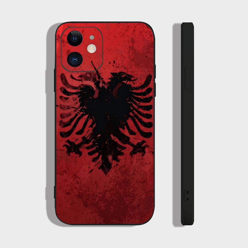 A-Albania Flag For IPhone 15 16 14 Plus 13 12 11 17 Pro Max 17 Air Black Soft Phone Cover