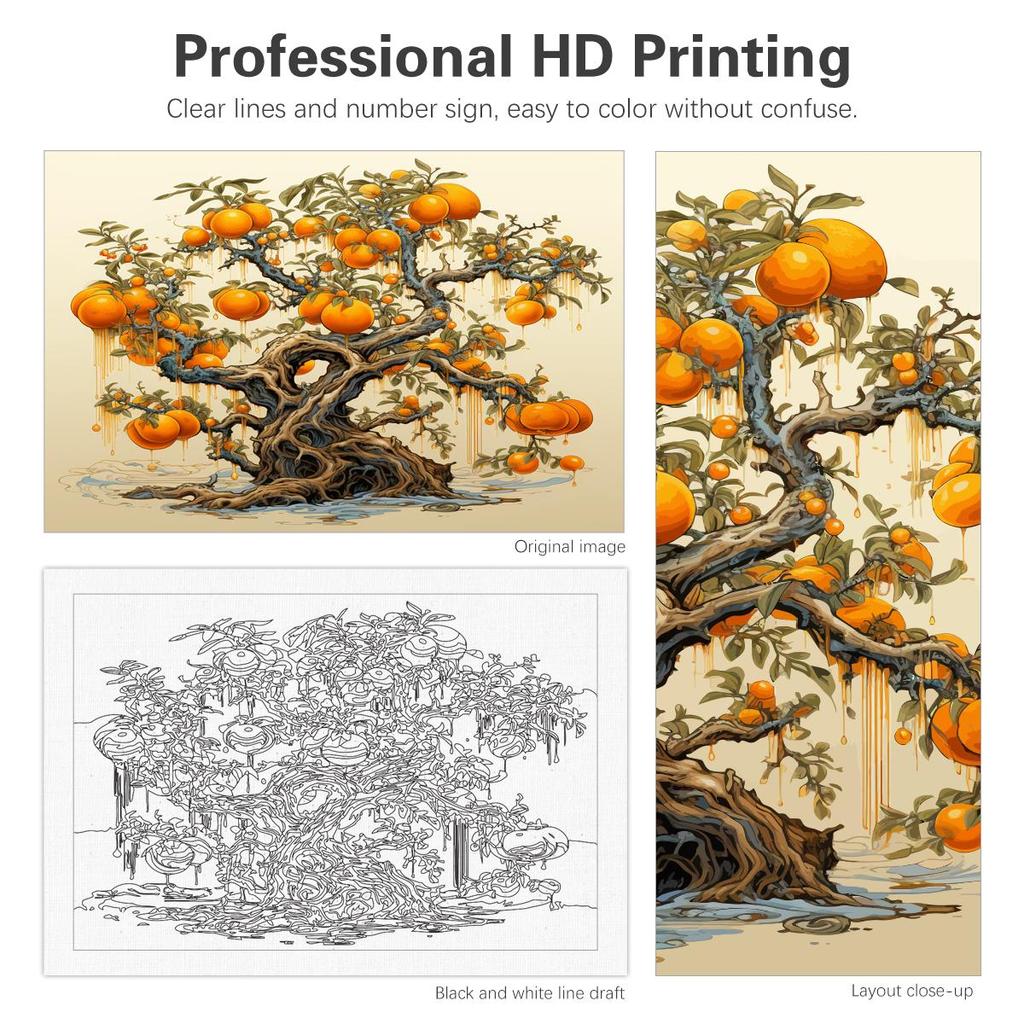 RUOPOTY Рамка для картины маслом по номерам Пейзаж DIY Краска по номерам Пейзаж Картина на холсте Ручная краска Картина по номерам Подарок 40x50 см