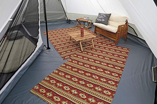 Captain Stag Rug, Picnic Sheet, Mat, 180 x 200 cm, with Storage Bag, Red, CS Native, UP-2588