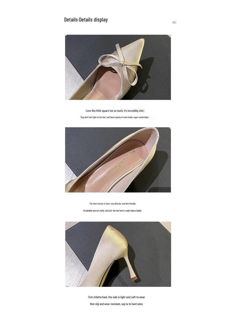 BEIJIANI Silk Xiuhe Bridal High Heels - Comfortable Pointed Toe Wedding Shoes for Women
