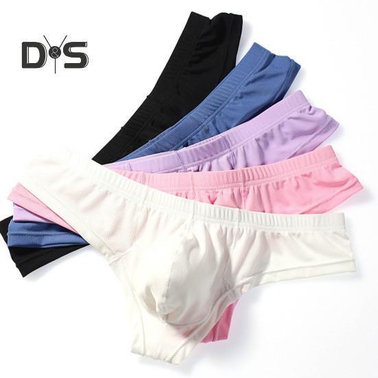 Мужские летние стринги с низкой посадкой, трусы в рубчик из ледяного шелка, однотонное высокоэластичное нижнее белье, трусы с гладкими линиями