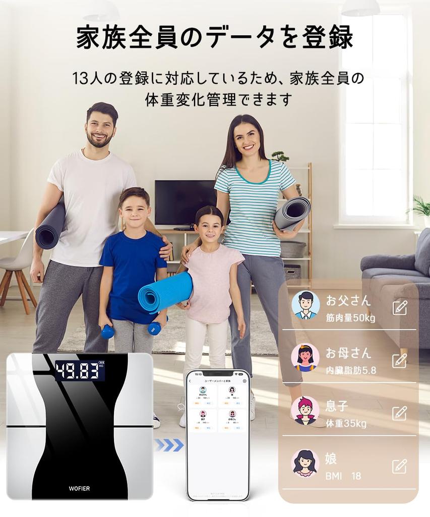 Весы для измерения веса с Bluetooth, жировые отложения, состав тела, смартфон, высокое здоровье, жировые отложения, мышцы, вода, ИМТ, стройное тело, японская инструкция, батарейки в комплекте