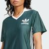 Adidas Оригинальная серия Adicolor Stripe Comfort, мягкий дышащий пуловер, миди, платье с коротким рукавом, женское платье, минерально-зеленый IX5507