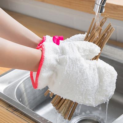 Перчатка для мытья посуды, стальная, не царапающаяся, водонепроницаемая, подвесная петля, теплоизоляция, стальная шерсть, бамбуковое волокно, кухонная кастрюля, сковорода, чаша, скребок, перчатка для мытья