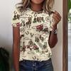 Women's Summer Tees Digital Print Character Abstract Print Short Sleeve T Shirt Ladies Vintage Top
