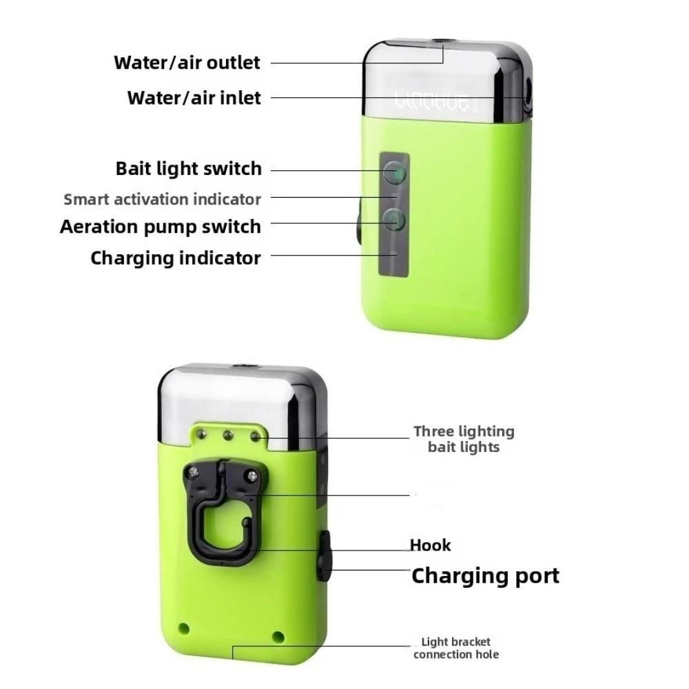 With Air Stone Mini Oxygen Pump 3-in-1 USB Charging Pump Portable Air Pump  For Pond Aeration