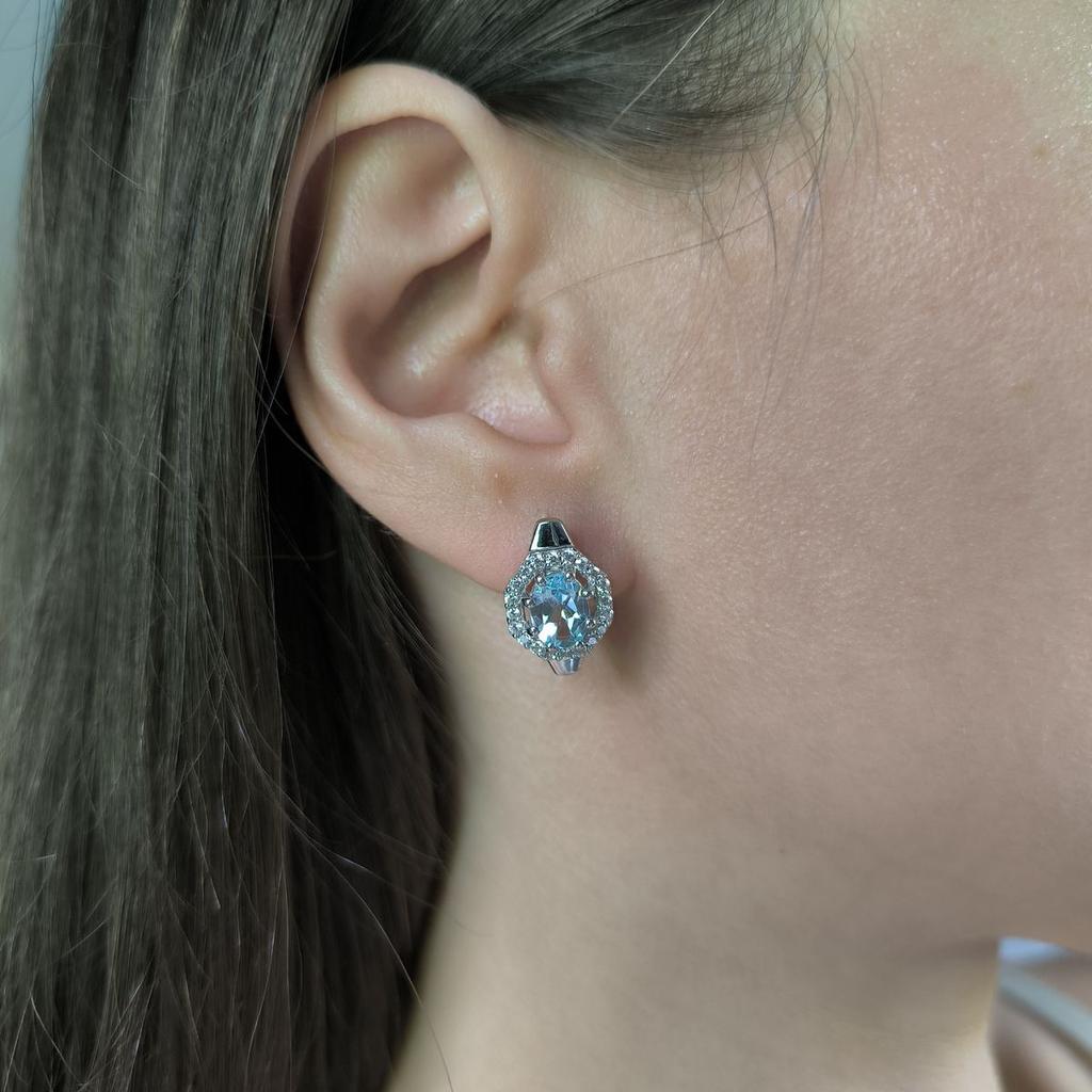 Серебряные серьги с натуральным топазом 3.86ct (2188391)