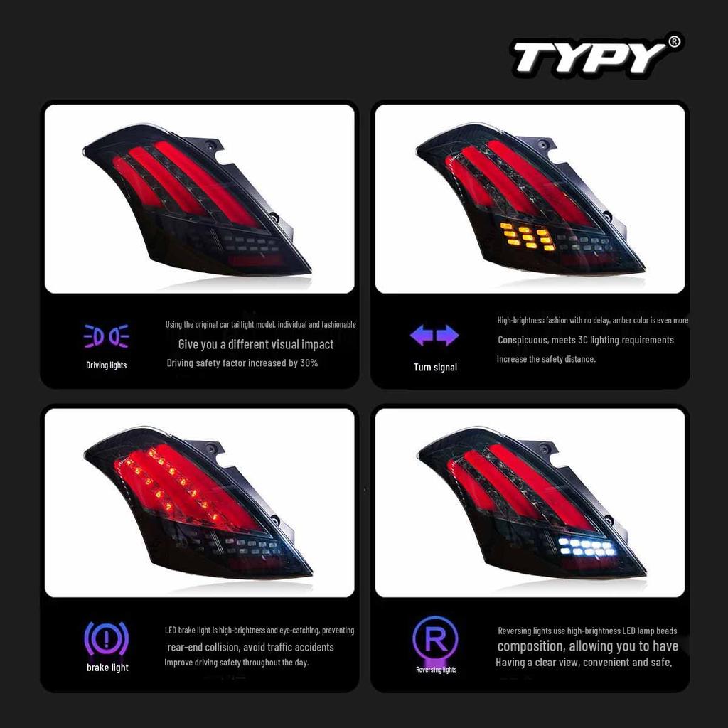 Светодиодная сборка заднего фонаря для Suzuki Swift 2005-2016 гг. с ДХО и поворотниками