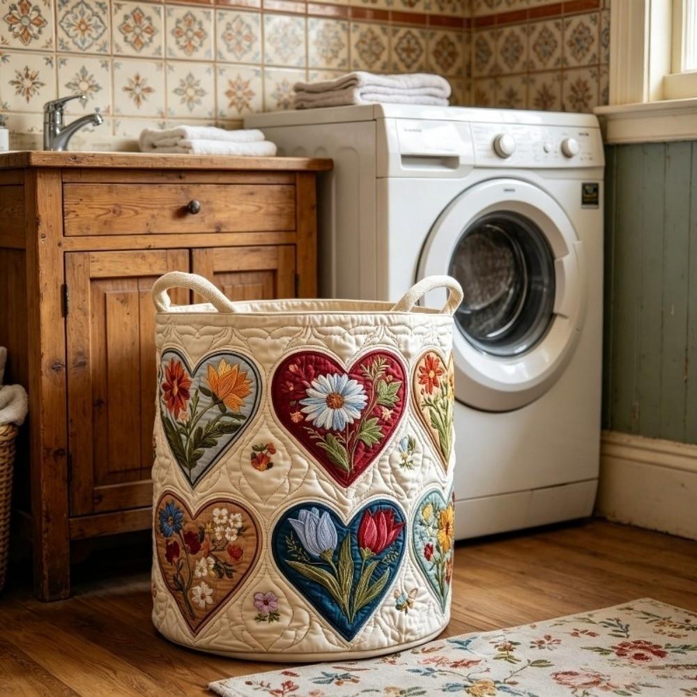 Large Capacity Quilted Laundry Basket Folding Sundries Storage Basket Toys Organizers Bathroom