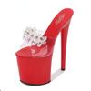 Woman Water Drill Extra High Heels Thin Heels Sexy Waterproof Platform Super High Slippers Female 20cm Heel 10cm Platfrom LFD