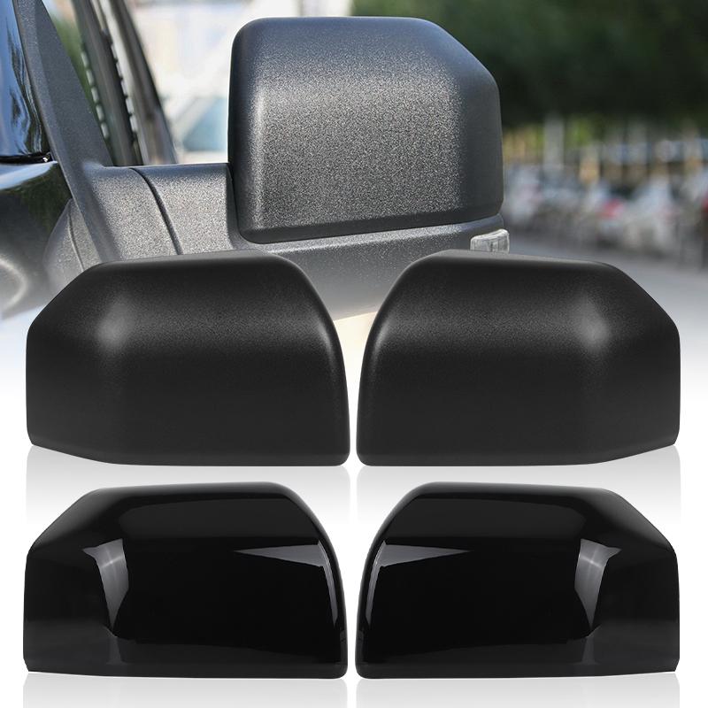Raer Mirror Covers Cap For Ford F-150 Pickup Truck 2015 2016 2017 2018 Texture Black/Glossy Black Left Right Replace