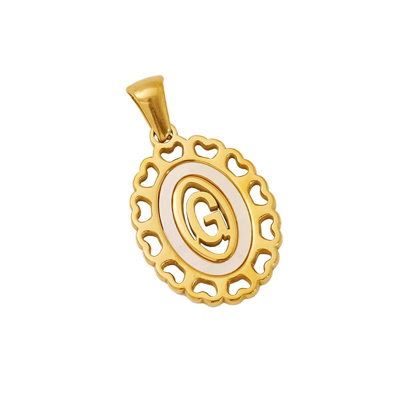 New Fashion Versatile Stainless Steel Letter Necklace 18k Gold Hollow Hip Hop Street Titanium Steel Pendant