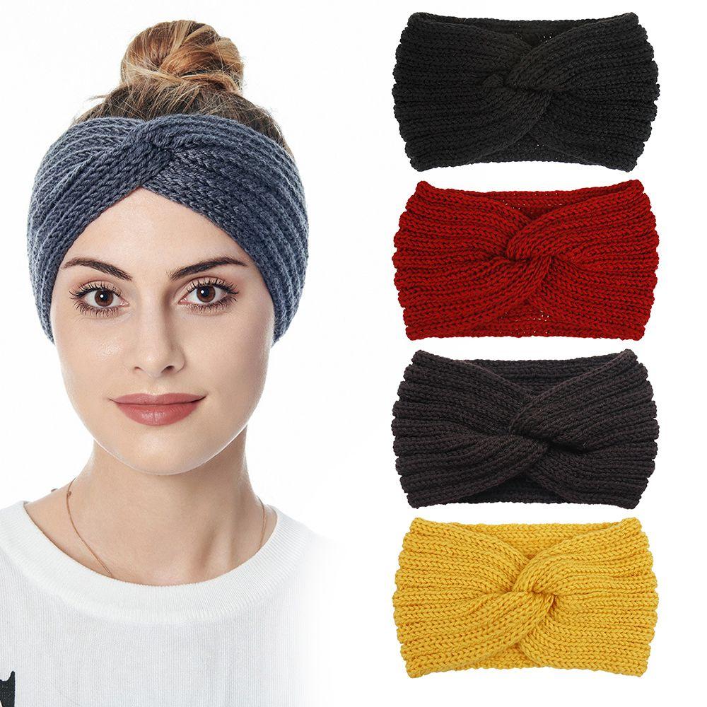 Women Hairband Head Wrap Cross Knot Hairband Hair Accessories Knitted Headband Ear Warmer Headband