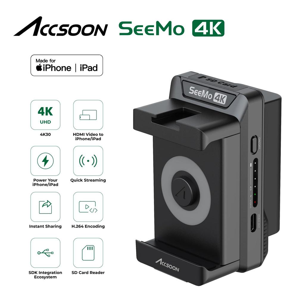 Accsoon UIT03 4K HDMI to iOS Адаптер захвата видео SeeMo 4K