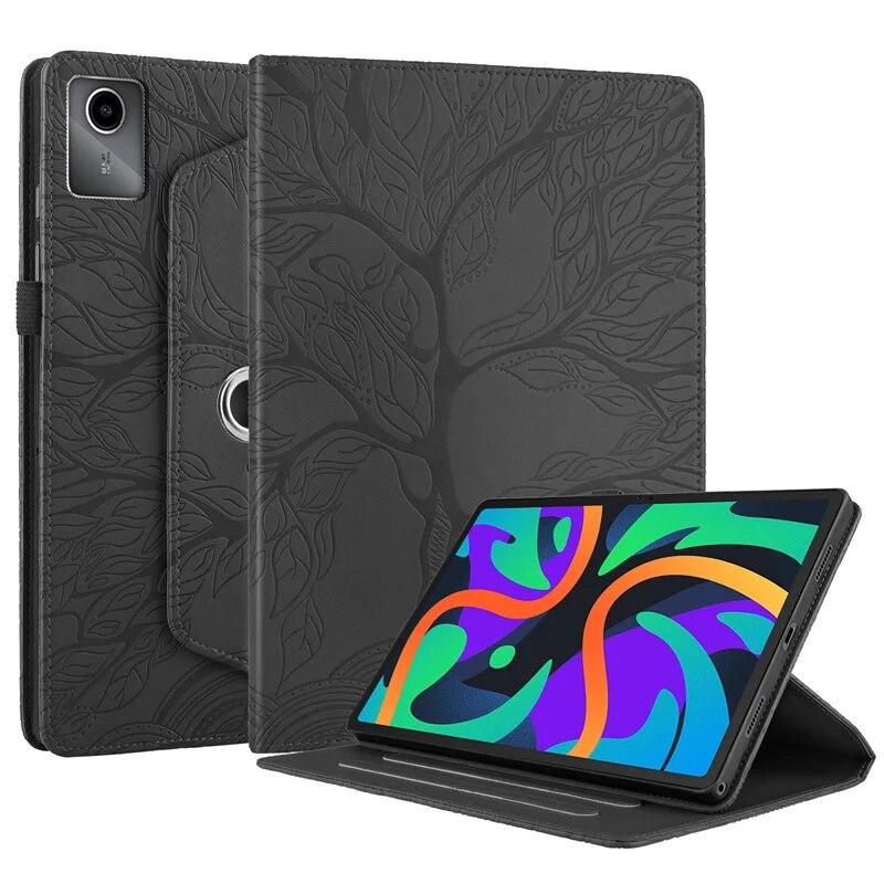 Вращающийся на 360 градусов чехол для Lenovo Tab M11, чехол 2024 с тиснением под дерево, чехол для XiaoxinPad 2024 Xiaoxin Pad 2024, 11 дюймов, чехол для планшета