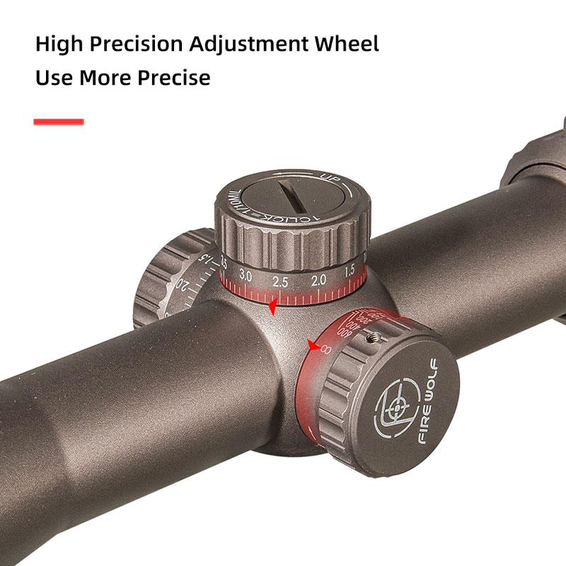 FIRE WOLF DE 4-16x44 SF Scope Hunting Scope 30mm 1/10Mil Turret Adjustment W/ Locking System HD W/ Wilde Angle Eyepi