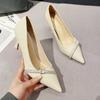 Fashion Fashion Crystal Thin Heels Pumps Women Slip-On Pointed Toe Pu Leather Office Shoes Female Bling Rhinestone High Heels Shoes New