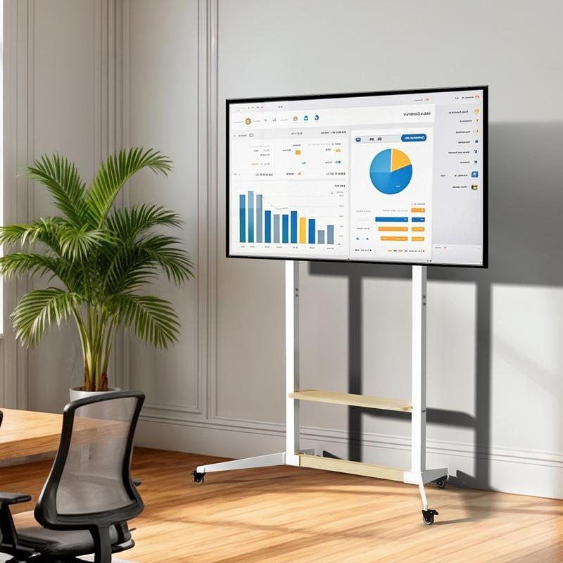 Height Adjustable Rolling TV Stand Mount on Wheels Mobile TV Stand Cart for 40-100 Inches LCD LED